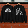 OC80 Fuck Reform black crewneck jumper front and back mock-up