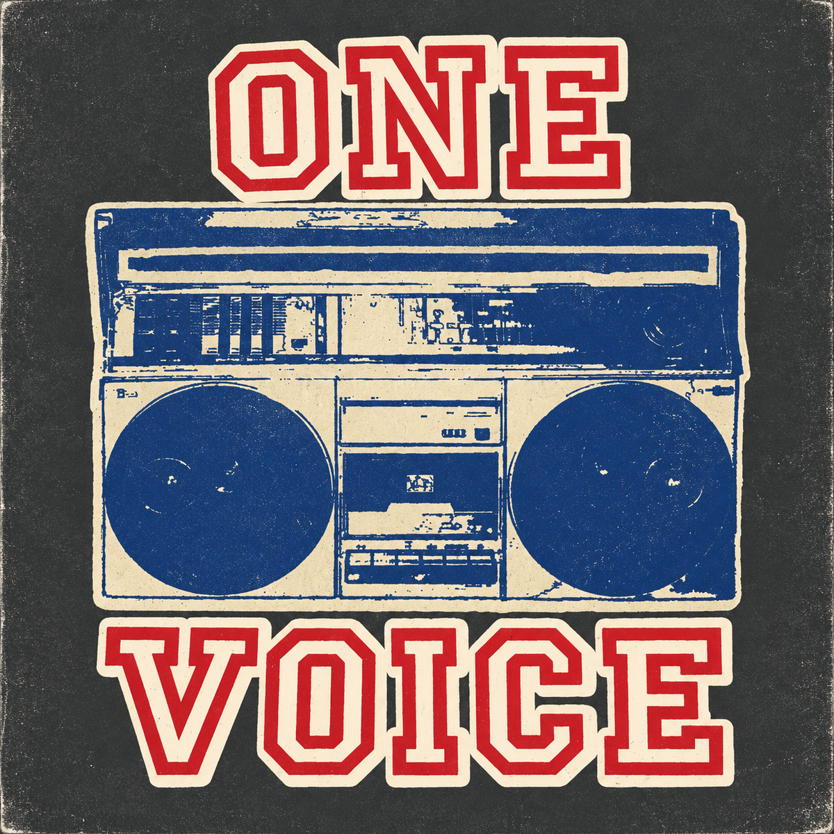 High-resolution One Voice self-titled cover artwork with boombox illustration